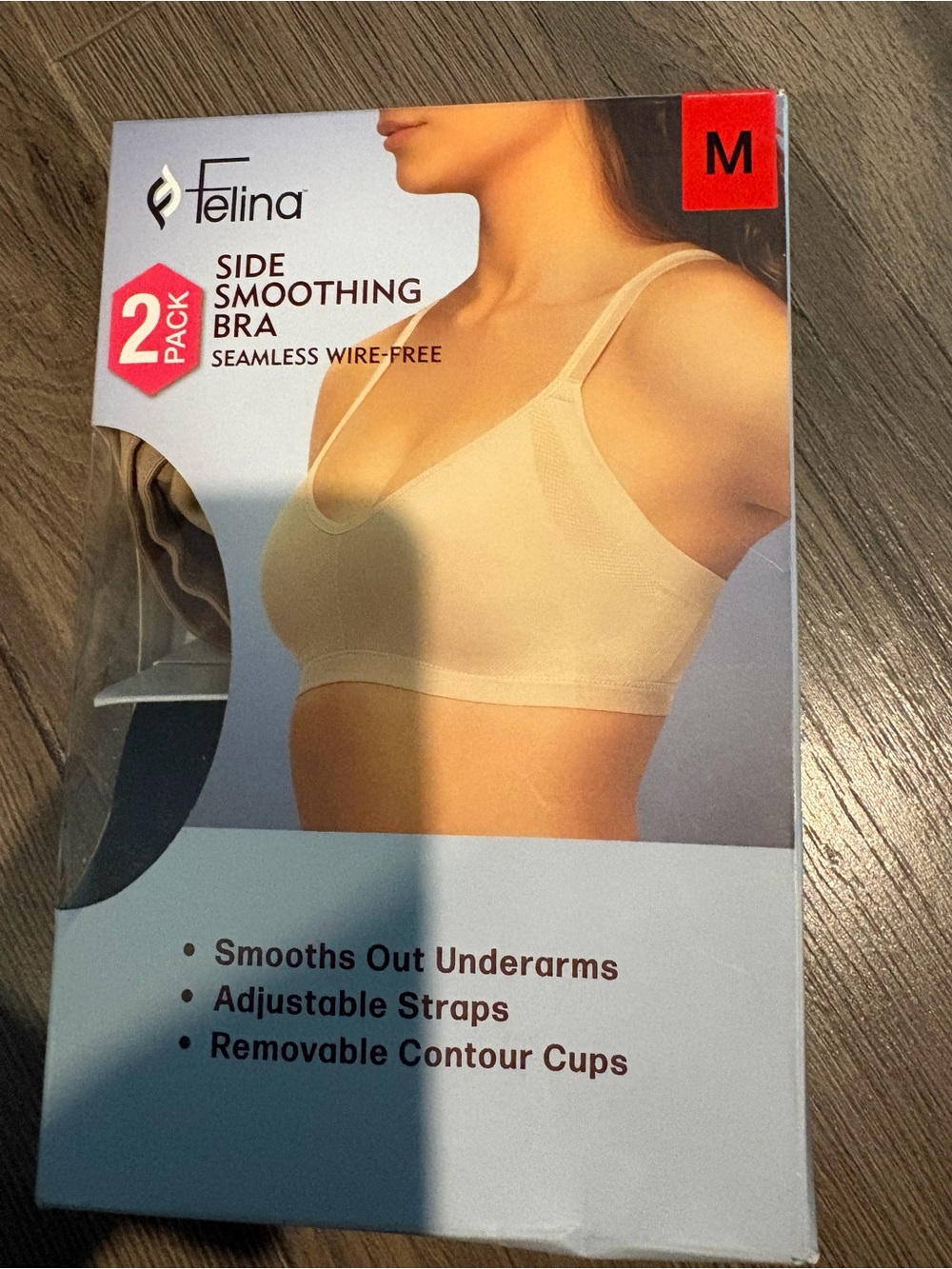 Women’s Felina 2PK Side Smoothing Bra Size M